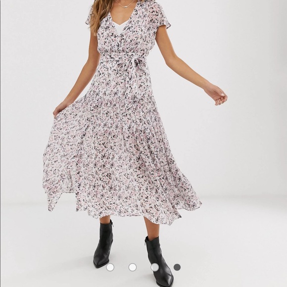 Dresses & Skirts - NWT AllSaints “Alex Freefall” dress chalk white L